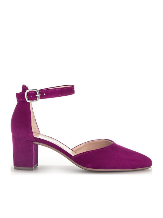 Pantofi cu toc cu Curea Violet