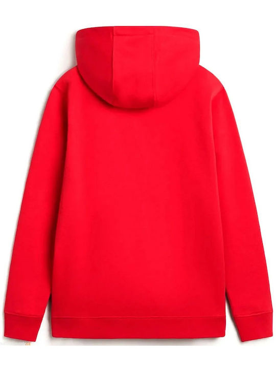 Fleece Παιδικό Φούτερ με Κουκούλα και Τσέπες Racing Red Style 76