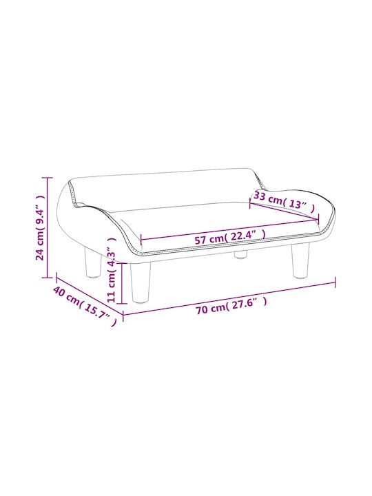Sofa Gray 70x40x24cm 1Stück