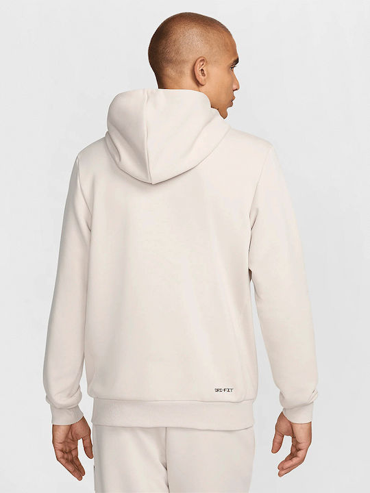 Nike Liverpool Fc Standard Issue Φούτερ Μπεζ με Κουκούλα