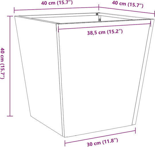 vidaXL Planter Box Metallic Charcoal 40x40x40cm.