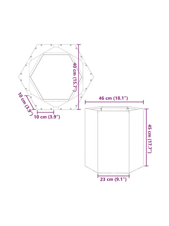 vidaXL Planter Box Metallic Silver 46x40x45cm.