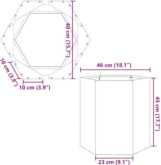 vidaXL Blumenkasten Metallisch Silver 46x40x45cm.