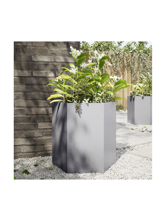 vidaXL Planter Box Metallic Silver 46x40x45cm.