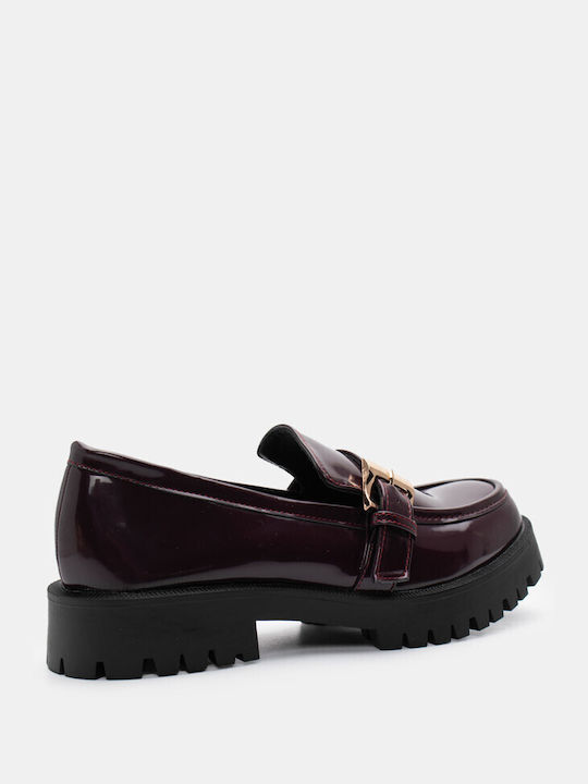 Luigi Women's Loafers in Burgundy Color