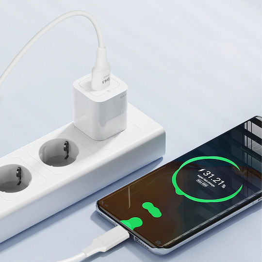 LinQ Regular Cablu USB la Lightning / Type-C / micro USB cu mai multe porturi 5A Alb 1.2m (QC20W05)