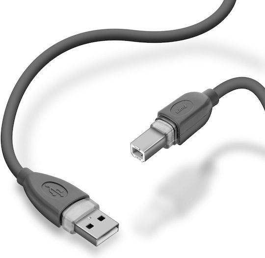 LinQ USB 2.0 Кабел USB-A мъжки - USB-B мъжки Сив 3м