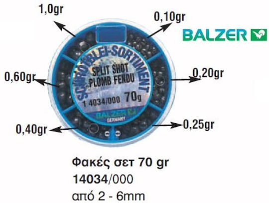 Комплект Риболовни Тежести Оловни Сачми Balzer