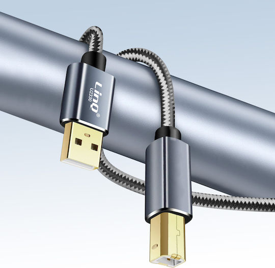 LinQ USB 2.0 Кабел USB-A мъжки - USB-B мъжки Черен 3м U2330