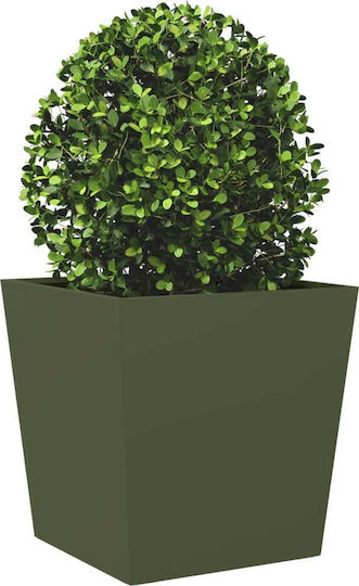 vidaXL Set 2 Metallische Blumenkästen Grün, Grün 50cm