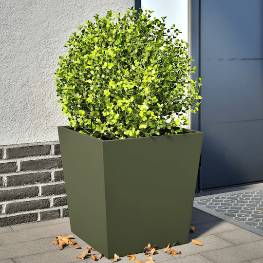 vidaXL Set 2 Metallische Blumenkästen Grün, Grün 50cm