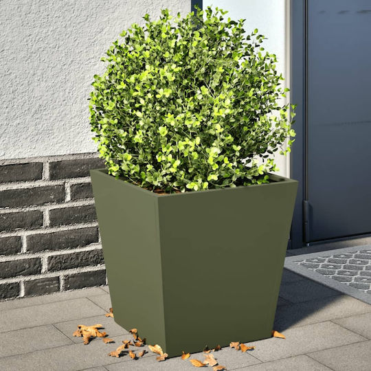 vidaXL Set 2 Metallische Blumenkästen Lime Grün 40cm