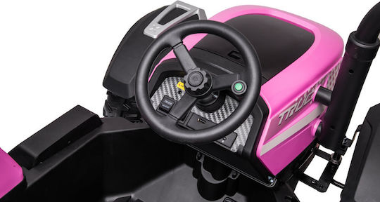Kids 24V Electric Ride On Tractor Pink