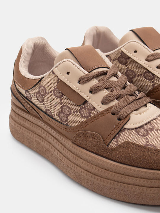 Damen Flatforms Sneakers Dark Brown