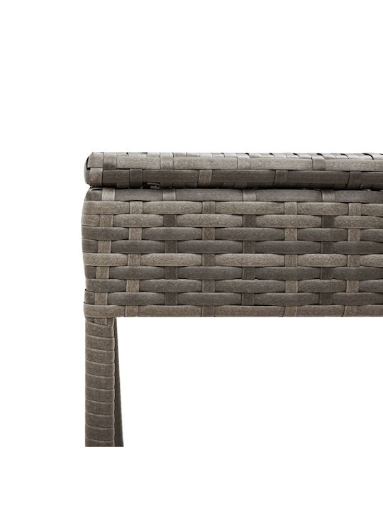 Ξαπλώστρα Rattan με Μαξιλάρι Γκρι 3τμχ 198x55x39εκ.