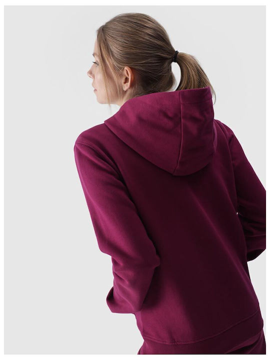 Women's Sweatshirt Jacket Hooded Burgundy