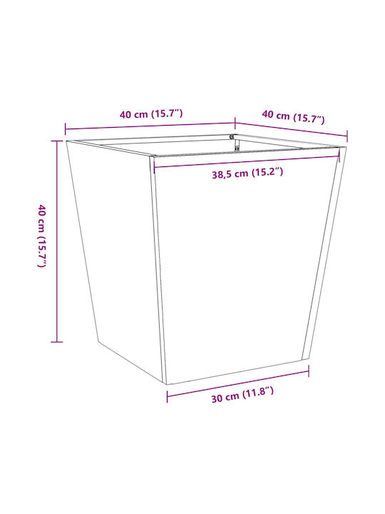 vidaXL Set 2 Planters Metal Black