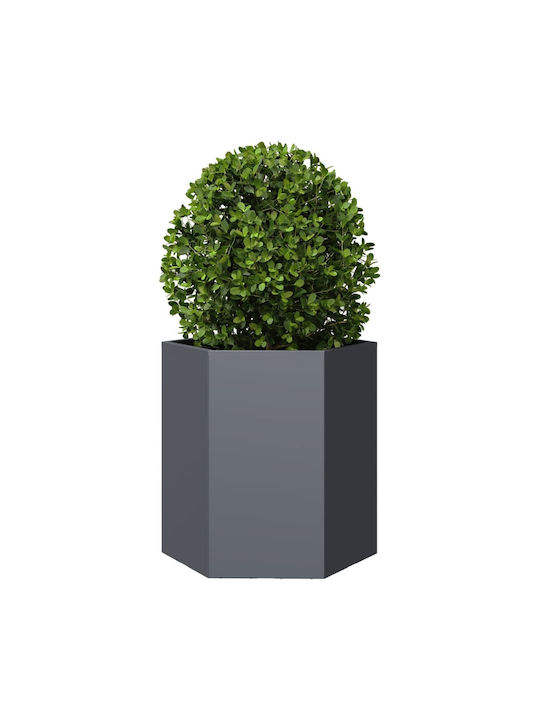 vidaXL Set 2 Jardiniere Metalice Cărbune de lemn