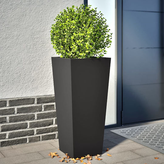 vidaXL Set 2 Blumenkästen Metall Black
