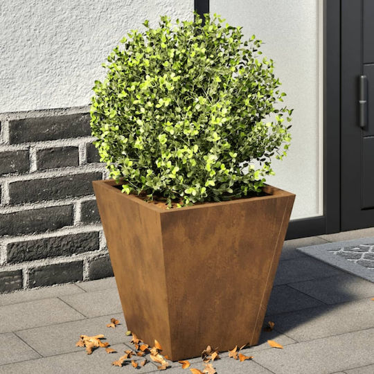 vidaXL Set of 2 Metallic Planter Boxes Brown 30cm