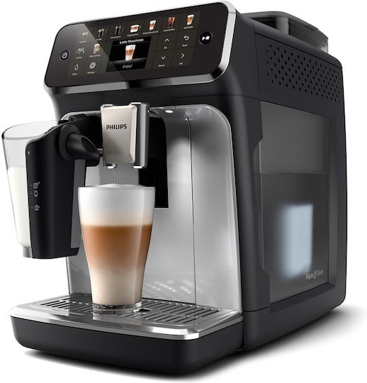 Philips Lattego Αυτόματη Μηχανή Espresso 1500W Πίεσης 15bar για Cappuccino με Μύλο Άλεσης Ασημί EP5546/70