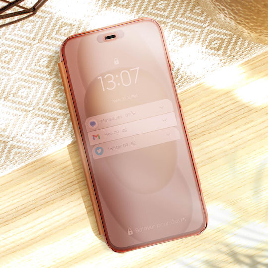 Clear View Book Ροζ Χρυσό (iPhone 15 Pro)