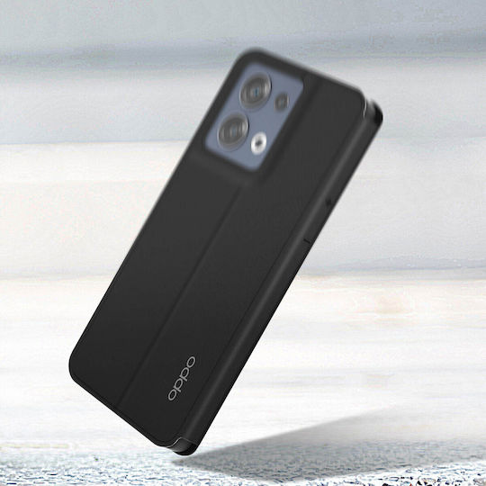 Husă tip folio Oppo Reno 8 cu suport pentru carduri și stand video Original Negru