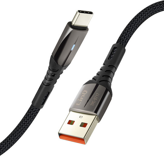 LinQ Braided USB 2.0 Cable USB-C male - USB-A Μαύρο 1m TPC-9717