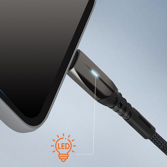 LinQ Braided USB 2.0 Cable USB-C male - USB-A Μαύρο 1m TPC-9717