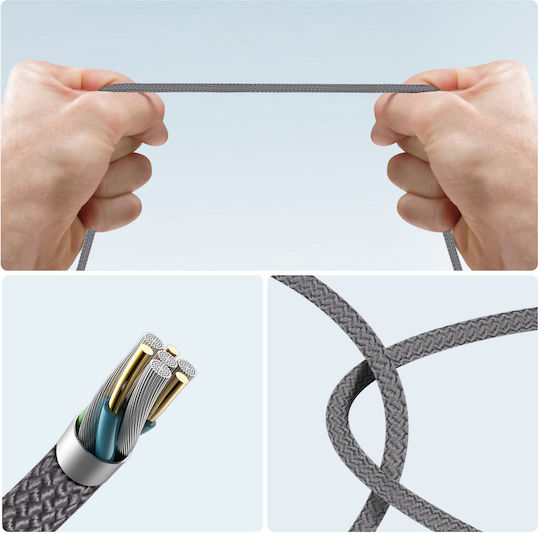 LinQ Braided USB 2.0 Cable USB-C male - USB-A Γκρι 1.2m TPC9997