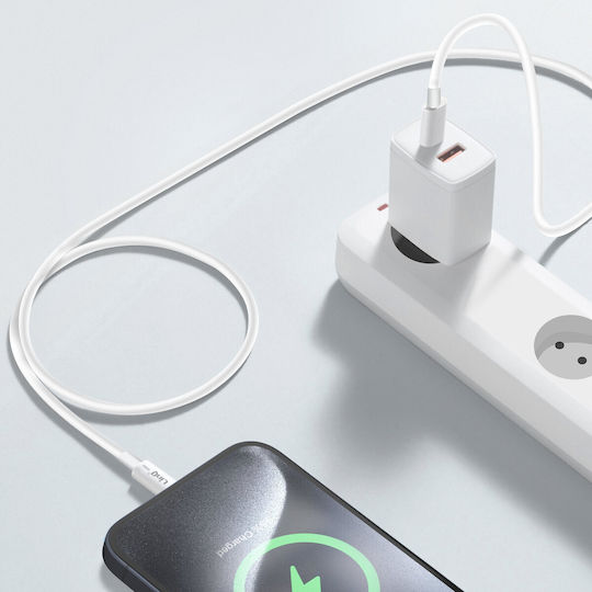 LinQ USB 2.0 Cable USB-C Male - USB-C 100W PD White 0.65m