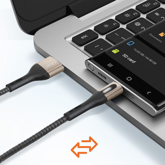 LinQ Braided USB 2.0 Cable USB-C male - USB-A Μαύρο 1.2m TPC9998