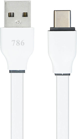 3M Равен USB 2.0 Кабел USB-C мъжки - USB-A мъжки Бял 3м (DATA-RAJ-3M-USBC)