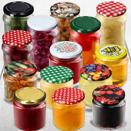 Kadax 100x Jar Jars 200ml Glass Preserves Jam Honey + Caps Fi66