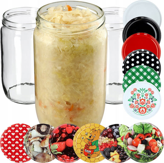 Kadax 8x Jar 720ml Glass Jars Preserves Pickles Honey Lids Fi82