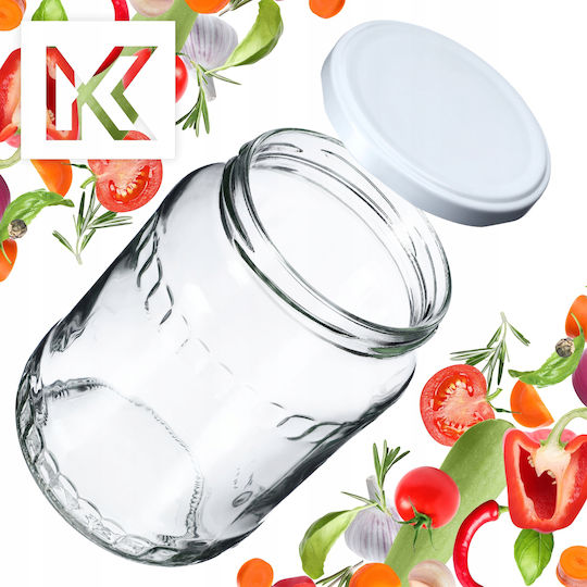 Kadax 8x Borcan 720ml Borcane de Sticlă Conservă Murături Miere Capace Fi82
