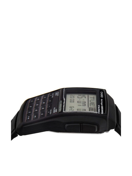 Casio Ψηφιακό Ανδρικό Ρολόι 37mm Μπαταρίας με Μαύρο Καουτσούκ Λουράκι