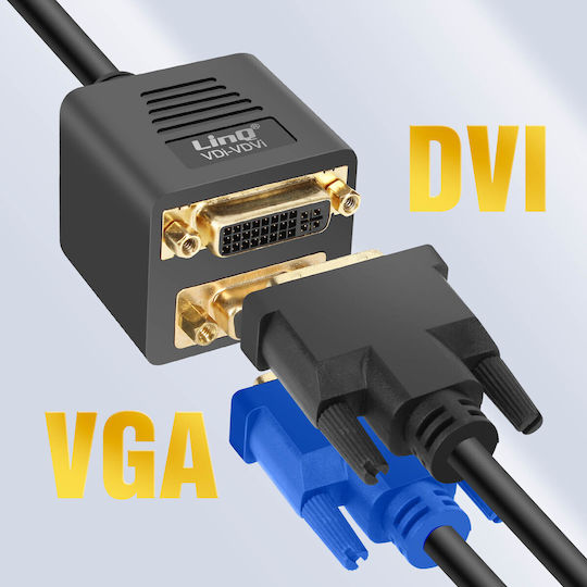 LinQ Μετατροπέας DVI-I male σε DVI-I / VGA female 1τμχ