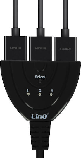 LinQ Μετατροπέας HDMI male σε HDMI 3x female 1τμχ VK-330