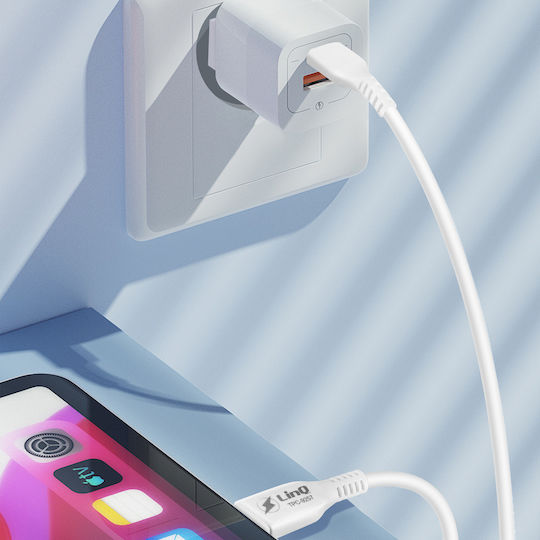 LinQ Regular la Cablu Lightning Alb 1m (TPC-9257)