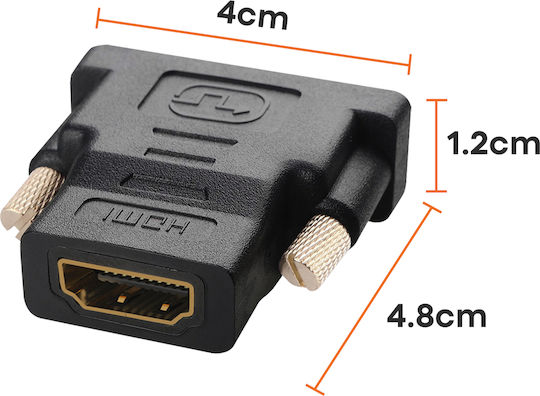 HDMI Buchse auf DVI Stecker Bidirektionaler Video Konverter Schwarz Vergoldet