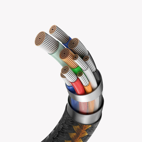 LinQ Braided USB-A to Lightning Cable 20W Μαύρο 1.2m (IP7932)