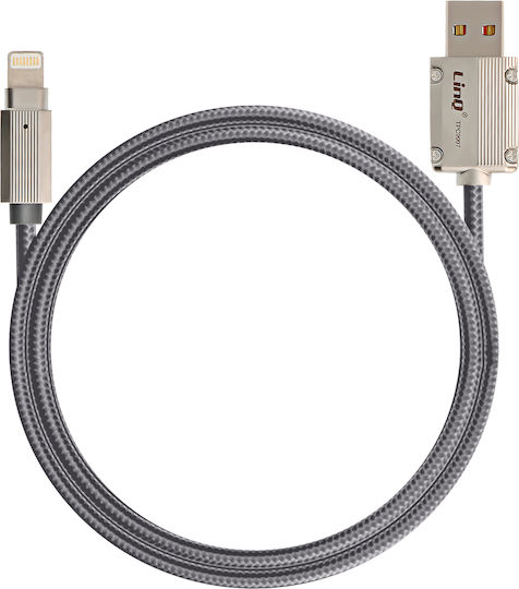 LinQ Braided USB-A to Lightning Cable Γκρι 1.2m (IP7998)