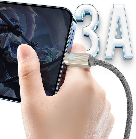 LinQ Braided USB-A to Lightning Cable Γκρι 1.2m (IP7998)