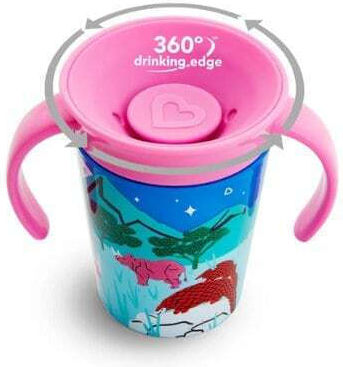 Munchkin Toddler Cups Miracle 360° Wildlove Sippy Cup Plastic Tiger-Rhin 2 Pieces 177ml For 6m+