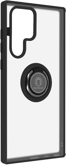 Case Samsung Galaxy S22 Ultra Bi-material Metal Ring Black