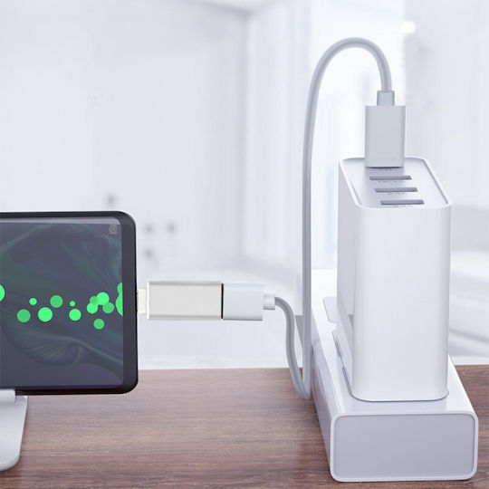 Avizar Μετατροπέας USB-C male σε USB-A female Ασημί 1τμχ OTG-WH-A2C