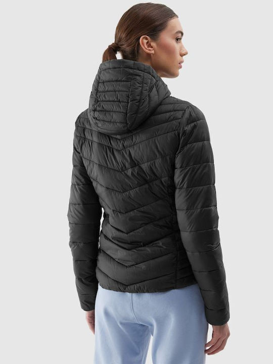 4F Women's Short Puffer Jacket for Winter Black