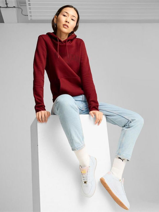 Ess Logo Women's Sweatshirt Hooded Red