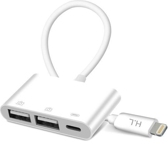 Avizar Конвертор Lightning Мъжки в Lightning / USB-A Женски Бял 1 Брой HL110